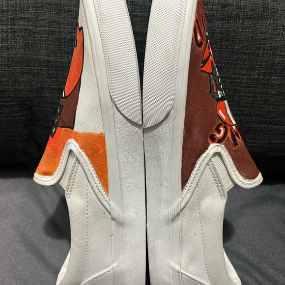 Vans Slip-On Custom Hand Painted CLEAVLAND BROWN SIZE 11 - Picture 4 of 8